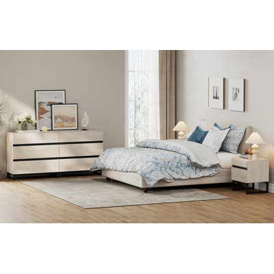 Lirah Dresser And Nightstand Set Of 3,63 Inches Dresser With 6 Drawers, 2 Nightstand With Drawer And Cabinet For Bedroom, Bedroom Furniture Set, by Latitude Run