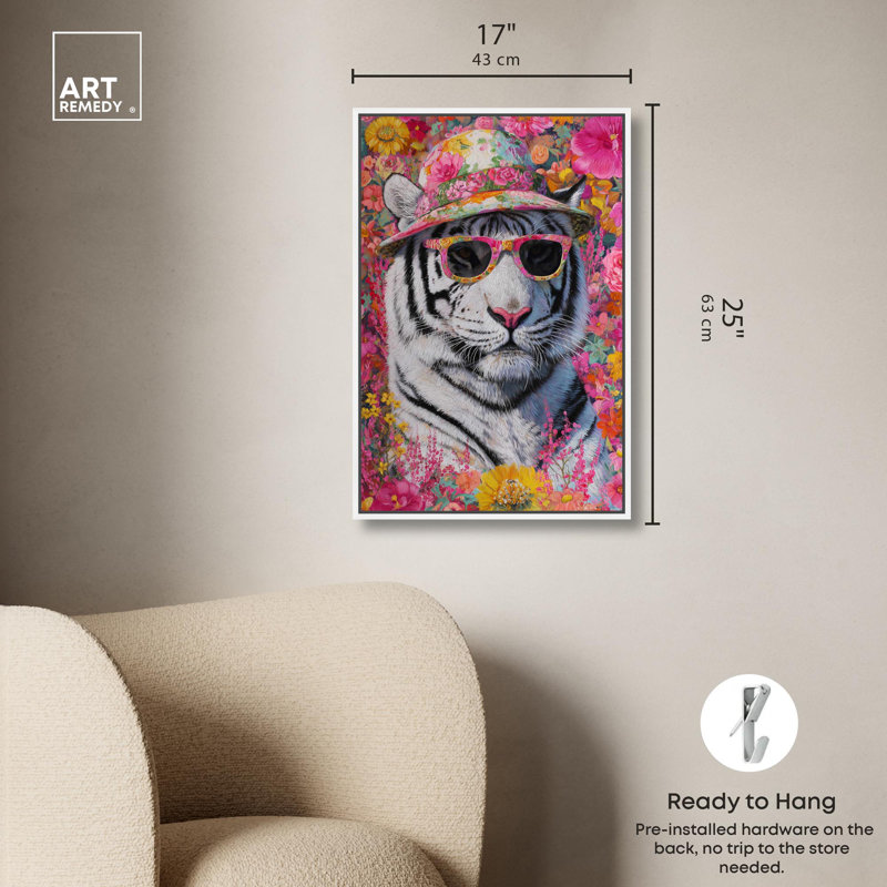 Reproduction d'art sur toile Bloom in Floral, H 24 po x l 16 po, Structure noire