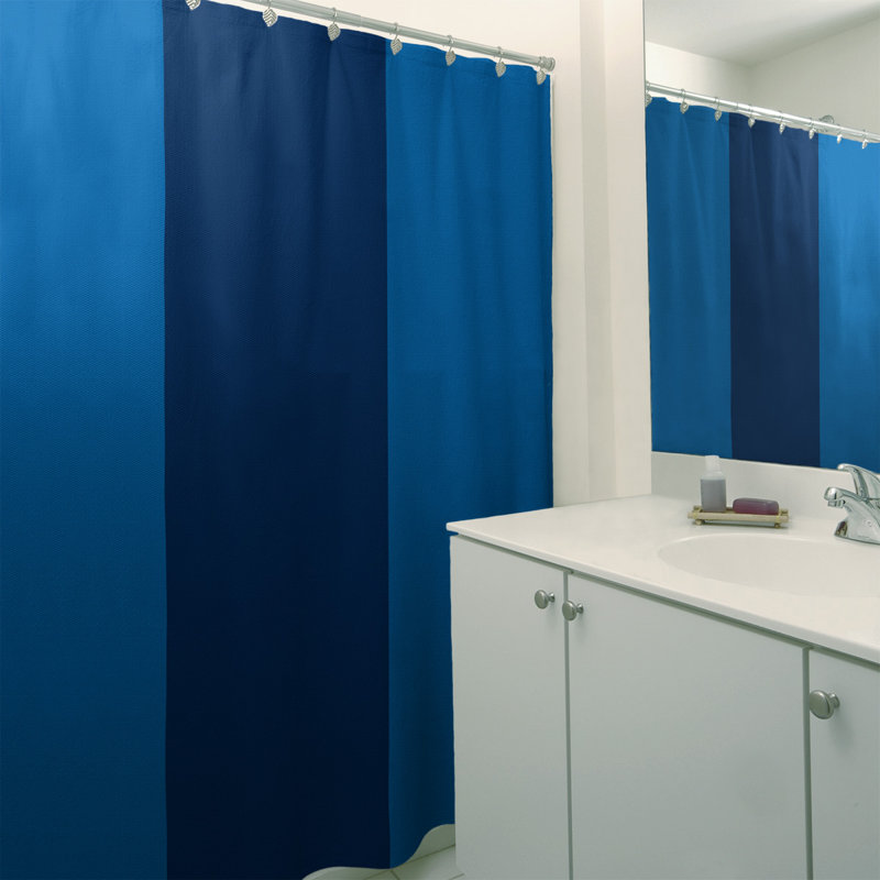 Rideau de douche rayé Boston, Blue/White/Blue, Oui