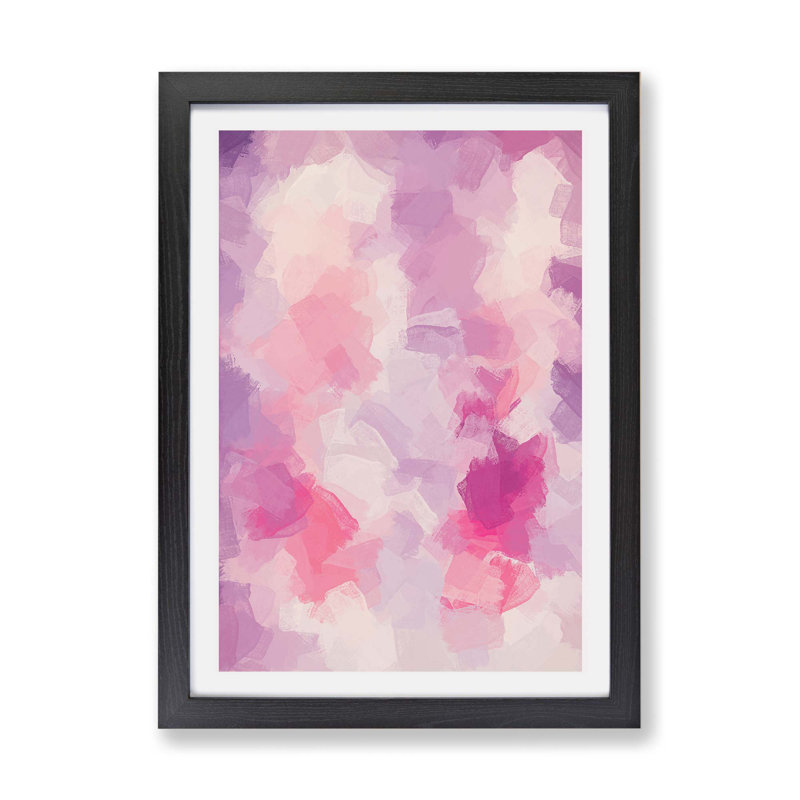Pink Clouds - Single Picture Frame Print, 62cm H x 87cm W x 2cm D, Black