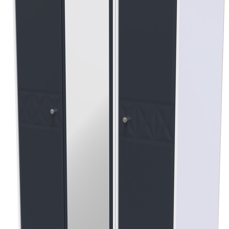 Ceinwen Manufactured Wood Wardrobe, Indigo Matt/White