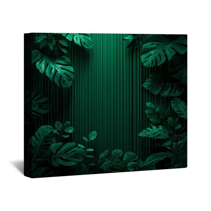Toile tendue tropicale vert tropical, 16 x 16 pouces