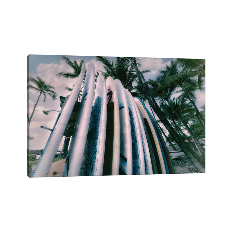 Nostalgic Surfboards by Dennis Frates - No Frame Gallery-Wrapped Canvas Giclée on Canvas, 101.6 cm H x 66.04 cm W