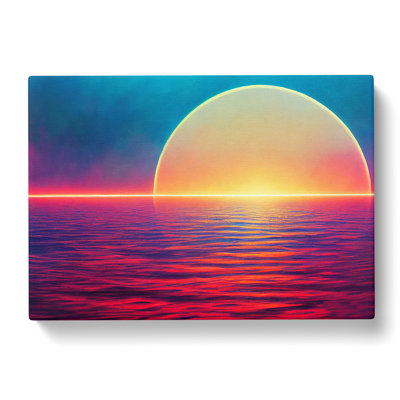 Ocean Sun Abstract - Wrapped Canvas