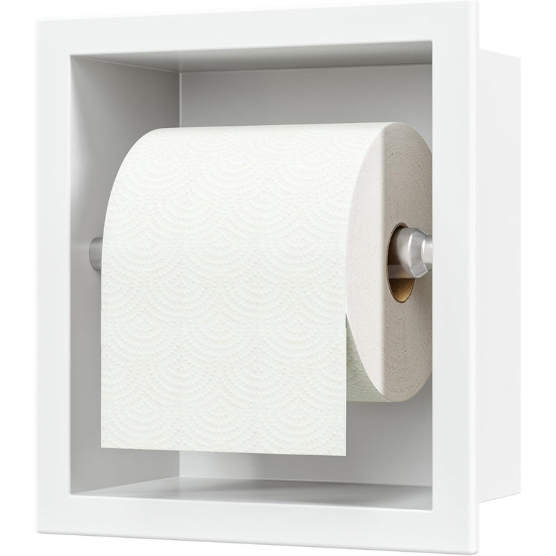 Porte-papier hygiénique encastré en acier inoxydable 304, distributeur de papier hygiénique encastré pour méga rouleaux, blanc