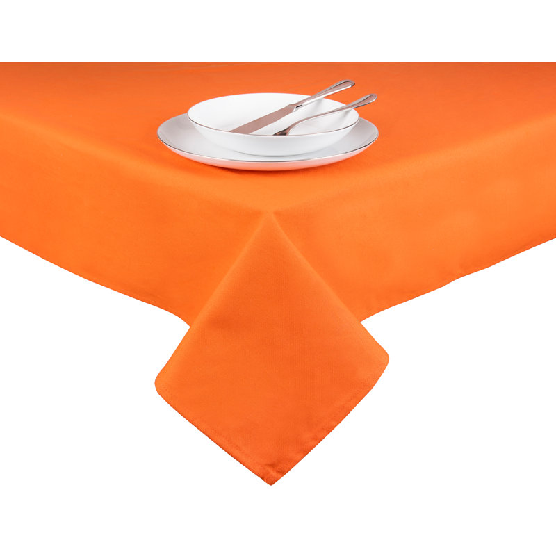 Panama Rectangular Solid Colour Tablecloth, Orange, 140cm W x 180cm L
