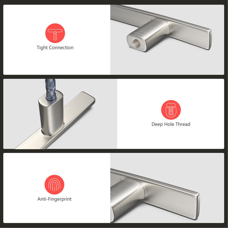 Brushed Nickel Modern Cabinet Bar Handles with Mounting Hardware