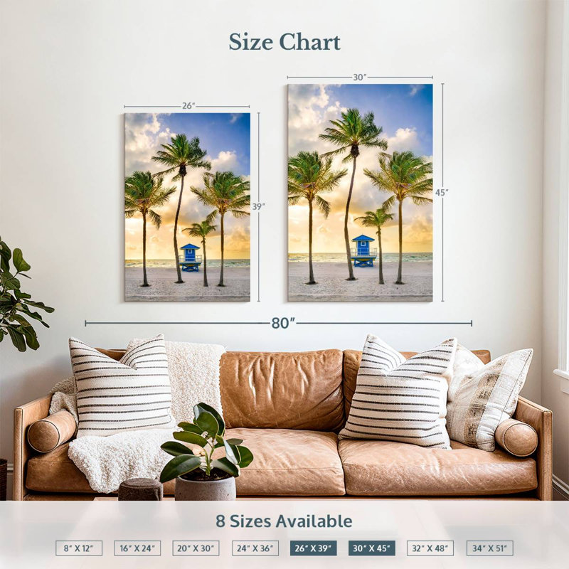 Aime Idyllic Florida Beach Sunrise, 39" H x 26" W