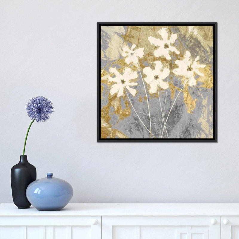 «Golden I» par Edward Selkirk, reproduction sur toile, H 18 po x l 18 po x P 1,5 po, Toile encadrée noire, Pas de tapis