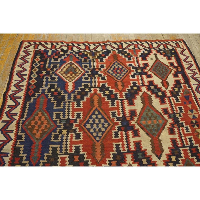 Flatweave Wool Geometric Area Rug