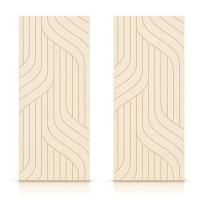 Hollow Paneled Painted without Installation Hardware Kit Sliding Closet Doors