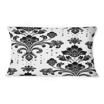 Coussin lombaire noir traditionnel damassé Tradition I