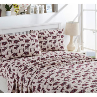 Ensemble de draps en flanelle à carreaux