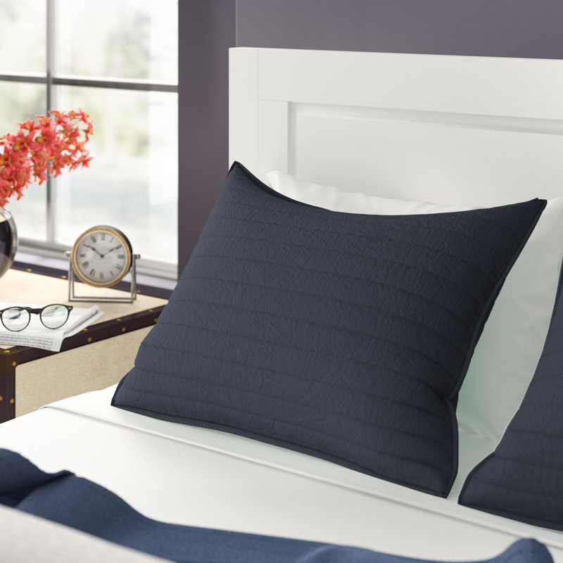 Base Camp Cotton Pillow Sham, Navy, Euro