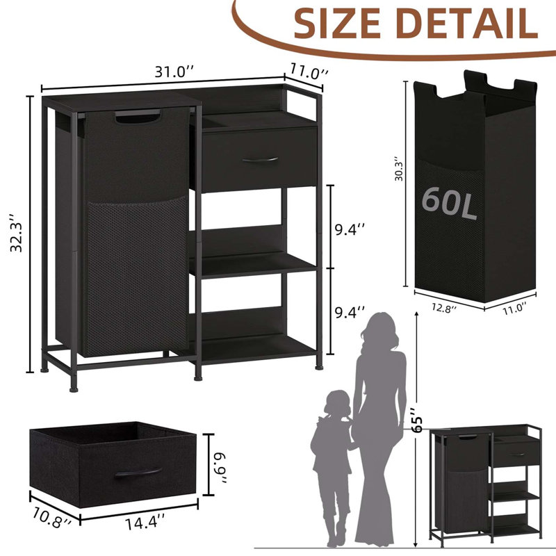 Bhargava Laundry Hamper, Black
