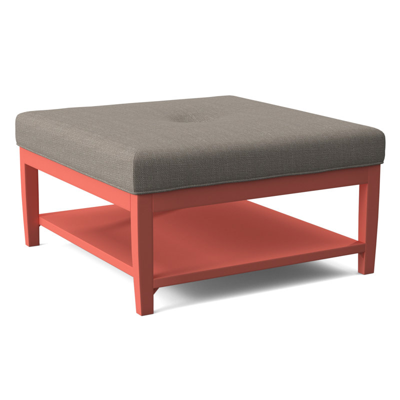 Hammond Square Ottoman, Antique Black Finish, Stone Crypton Performance; 0884-83