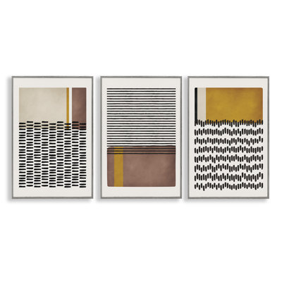  «Natural Lines», ensemble abstrait de 3 giclées par JJ Design House, LLC.