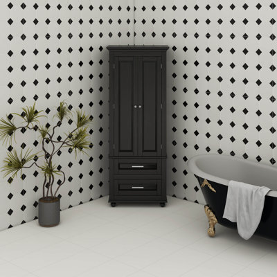 Tall Storage Cabinet With Two Drawers
