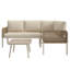 3-Piece Modular Outdoor Sofa Set With Glass Table & Polyester Rope, Beige