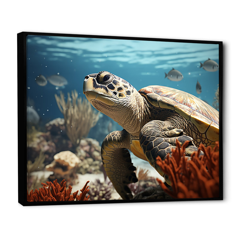 Vie côtière classique sur toile, Cadre flottant noir, H 12 po x l 20 po x P 1 po