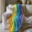 Couverture en sherpa coloré 1 pièce Colorful Rainbow Bliss-12367544