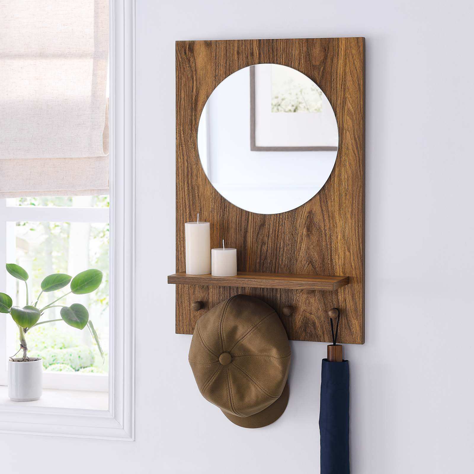 16" Accent Mirror, Walnut