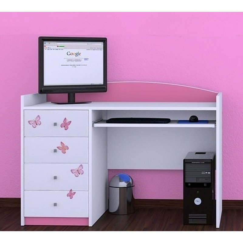 Luis 125cm Computer Desk, Pink