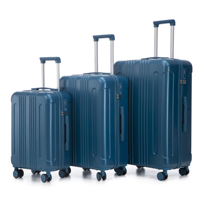 20 "/ 24" / 28 "3 pièces / ensemble en valise à roulettes en ABS, valise de cabine, couleur assortie, serrure à combinaison TSA