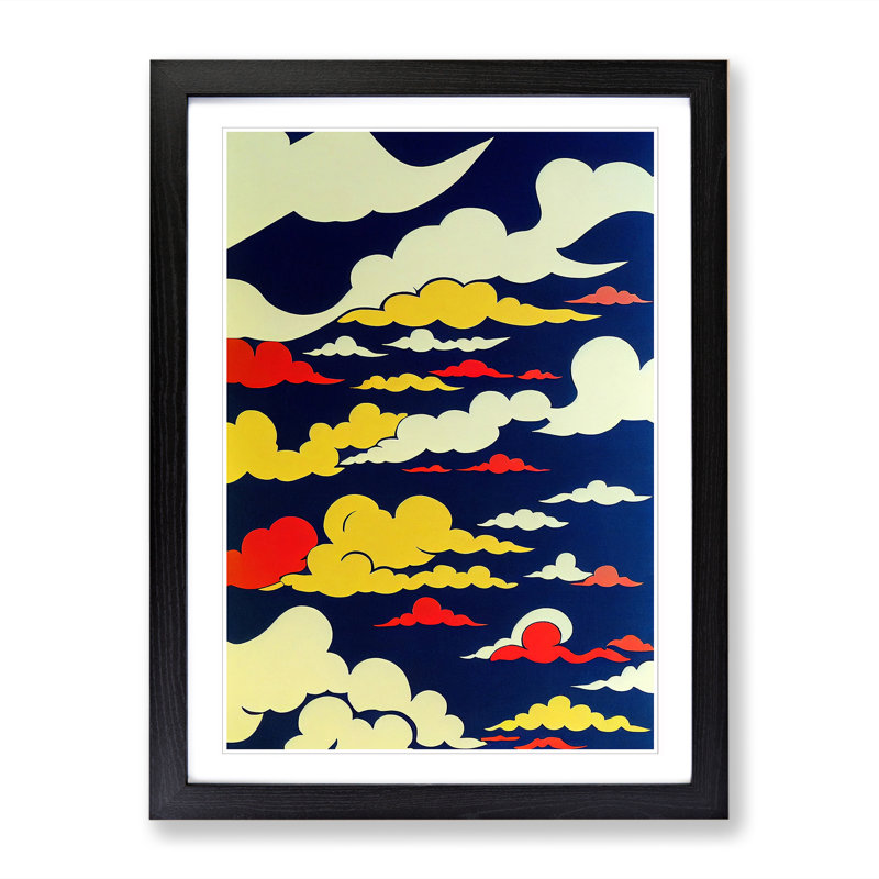 Cloudy Sky Pop 1 Piece Single Picture Frame Wall Art, 34cm H x 25cm W, Oak Framed