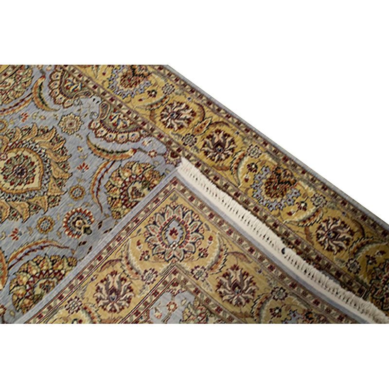 Manchuria Hand-Knotted Wool Oriental Area Rug in Yellow/Gray/Red