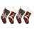 Set of 4 Christmas Holiday Stockings Faux Fur Buffalo Plaid