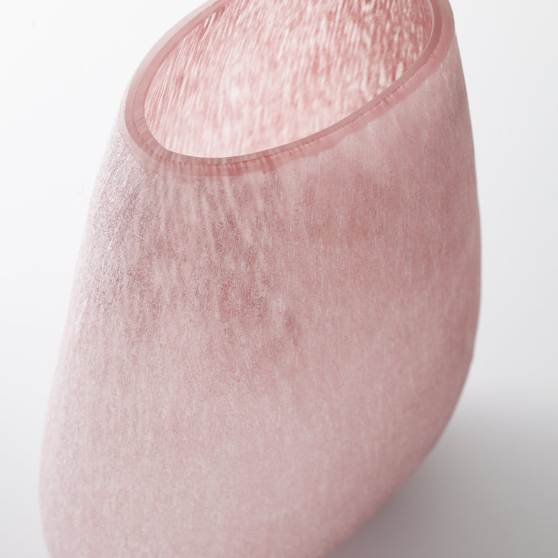 Vase de table en céramique rose Sands, H 8,5 po x l 13,5 po x P 7 po