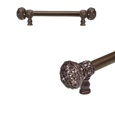 Juliane Grace with 5/8 smooth center long pull large finial with 56 Swarovski Clear Crystals