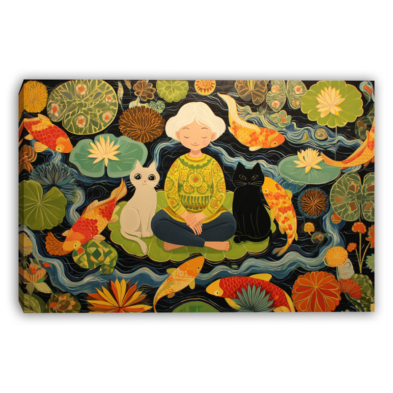 Stillness Parmi Lotus, art mural sur toile tendue, l 36 po x H 24 po x P 1,5 po
