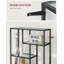 Bookshelf, 6-Tier Tall Bookcase, Plant Stand, Display Shelf, 30 X 80 X 180 Cm, Tempered Glass, For Study, Office, Living Room, Bedroom, Kitchen, Simply Black-349646254