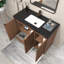 Meuble-lavabo autoportant 41,7 po Monterey + lavabo en acrylique noir renforcé (portes à gauche)-983784066