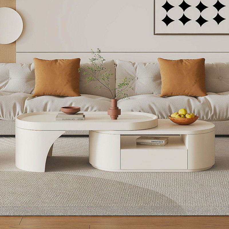 Table basse rétractable de style crème