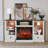 Electric Fireplaces 59" TV Stands with Charging Station for TVs Up To 80'', Wooden LED Entertainment Centers With Electric Fireplaces & Multi-functions Console Tables-1092062281-1103096598