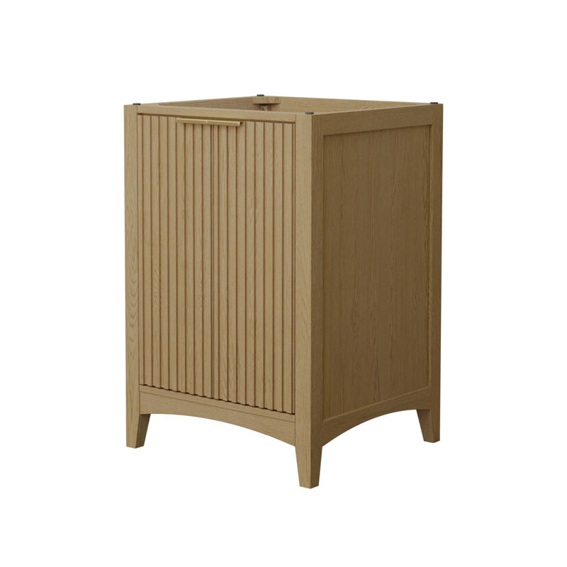 Base de meuble-lavabo simple autoportante 23,25 po Palmilla seulement, Or brossé, Beige