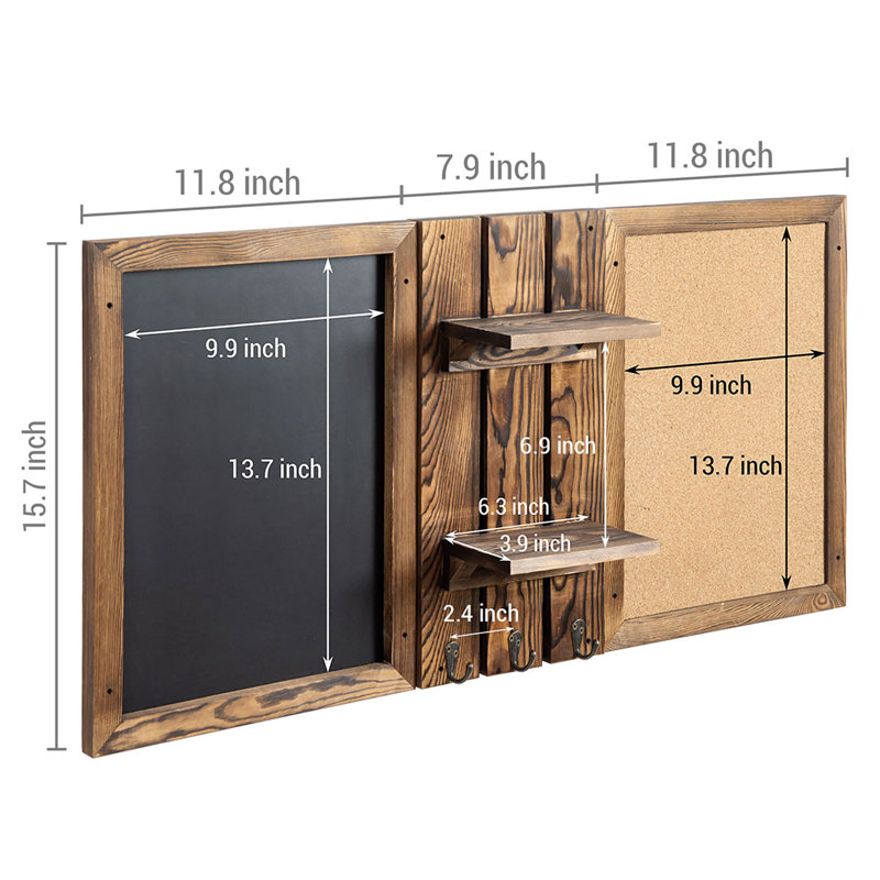 Wall Mounted Combo Board, Black/Brown