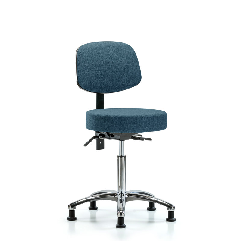 Tabouret de laboratoire Sarina, Bleu, Patins, 22"