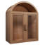 Armoire de rangement arquée en bois de 31 po de largeur avec portes en verre et tablettes réglables Aura-297598132