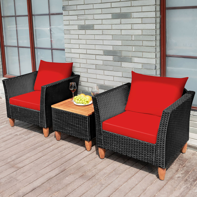 Shannay Acacia 2 - Person Patio Conversation Set with Cushions