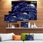 « dark blue abstract fractal fleur », impression sur toile tendue-26102446