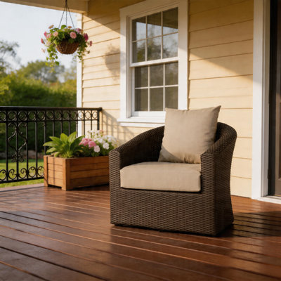 Chaise de patio pivotante en osier d'extérieur en aluminium, résistante aux intempéries pour une utilisation toutes saisons
