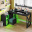 Bureau réversible en forme de L 55 po avec station de charge et lumières DEL Jiahao-894684700