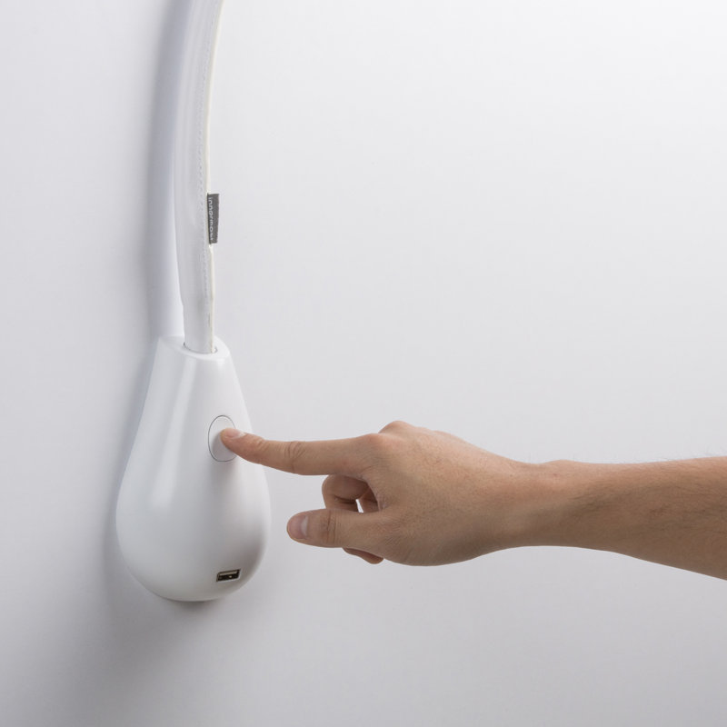 Applique murale à bras articulé 1 lumière Cobra Modern, Blanc / Blanc