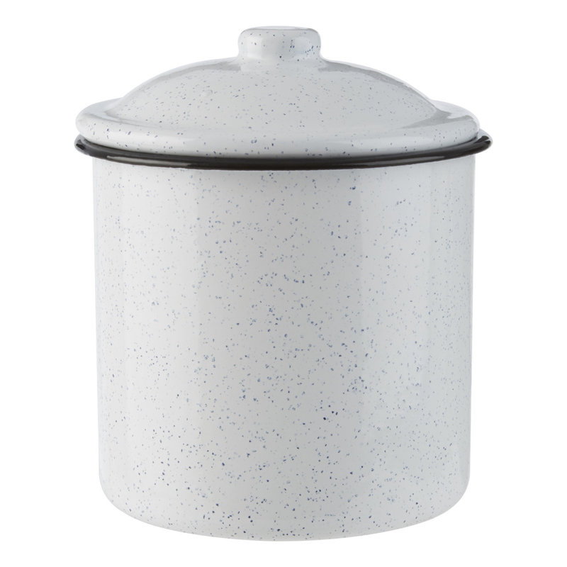 Kitchen Canisters & Storage Jars, 12cm H x 11cm W x 11cm D, White/Black