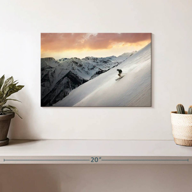 Sireci Skiing Alone, 8" H x 12" W