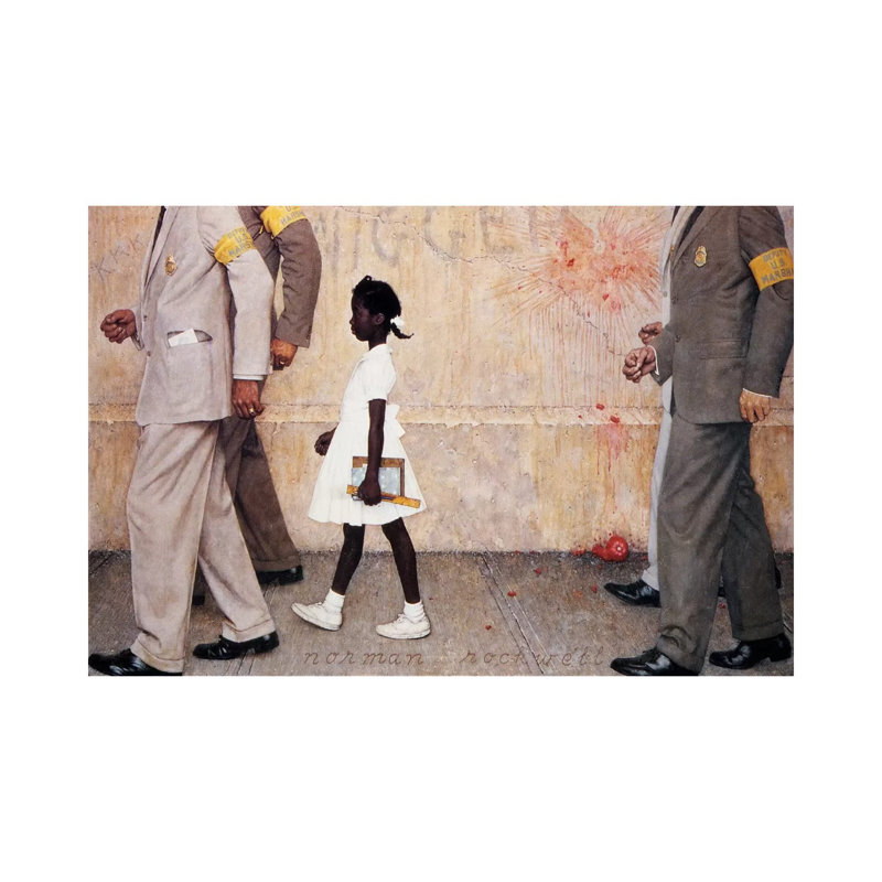 The Problem We All Live With (Ruby Bridges) by Norman Rockwell - Painting on Canvas, No Frame, 30.48 cm H x 45.72 cm W
